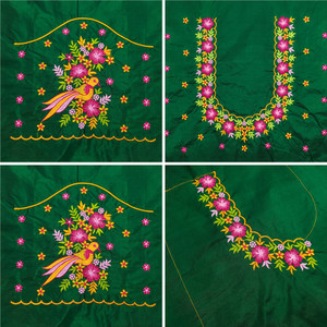RAJVILASH Art Silk Embroidered Blouse Material