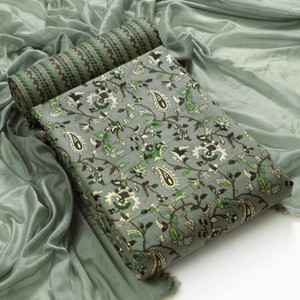 YANKITA Cotton Blend Printed Kurta & Patiyala Material