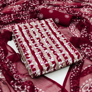 ANAND Crepe Paisley, Geometric Print Salwar Suit Material