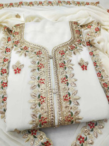 VORIMA Georgette Embroidered Salwar Suit Material