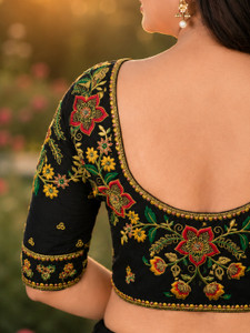 yourwish Satin Embroidered Blouse Material