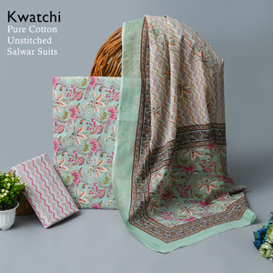 KWATCHI Pure Cotton Floral Print, Printed, Colorblock Salwar Suit Material