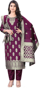 SARVAH Art Silk Self Design Salwar Suit Material