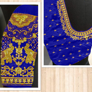 SRIBALAJIESTORE Art Silk Embroidered Blouse Material