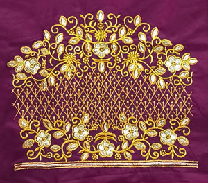 TRISHULFASHION Art Silk Embroidered Blouse Material