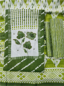 ANSH Cotton Blend Printed Salwar Suit Material