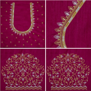 RAJVILASH Pure Silk Embroidered Blouse Material
