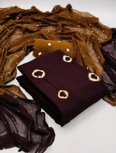 winsutra Cotton Blend Dyed Kurta & Patiyala Material