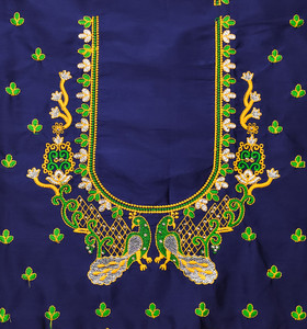 vishwambhari enterprise Art Silk Embroidered Blouse Material