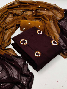 winsutra Cotton Blend Dyed Kurta & Patiyala Material