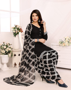pernavi Crepe Solid Salwar Suit Material