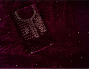 THIRA Velvet Embellished Salwar Suit Material