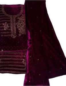 THIRA Velvet Embellished Salwar Suit Material