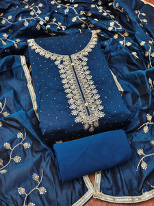 Heenari Chanderi Embroidered Salwar Suit Material