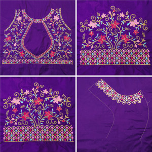 RAJVILASH Art Silk Floral Print Blouse Material