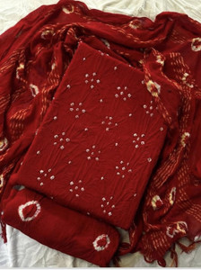 IshwarCreation Cotton Blend Self Design Salwar Suit Material