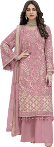 VIBHULEHENGA Georgette Embroidered Salwar Suit Material