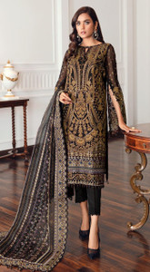 HEER FASHION Georgette Embroidered Salwar Suit Material