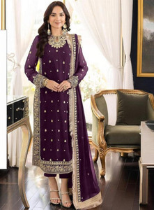 Maatextile Georgette Embroidered Salwar Suit Material