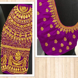 SRIBALAJIESTORE Art Silk Embroidered Blouse Material