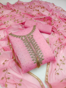 Heenari Chanderi Embroidered Salwar Suit Material