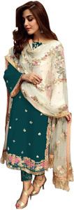 SHAFNUFAB Georgette Embroidered Salwar Suit Material