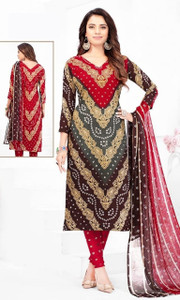 YASHIKA Crepe Solid, Floral Print, Printed, Geometric Print Salwar Suit Material