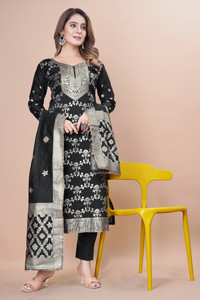 SARVAH Art Silk Self Design Kurta & Churidar Material