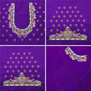 RAJVILASH Pure Silk Embroidered Blouse Material