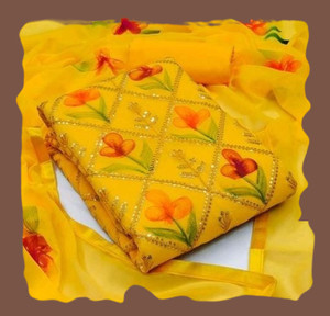 FUSIONVALLEY Georgette Colorblock Salwar Suit Material