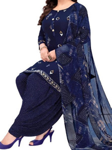 THIRA Crepe Printed Kurta & Patiyala Material