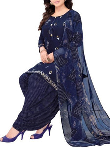 THIRA Crepe Printed Kurta & Patiyala Material