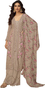 AVITAATEX Art Silk Embroidered Kurta & Palazzo Material