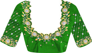 SRIBALAJIESTORE Art Silk Embroidered Blouse Material