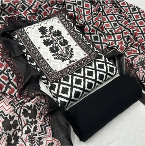 PUNRASAR TEXTILE Cotton Blend Floral Print Salwar Suit Material