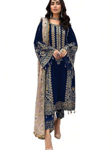 ZONFAB Georgette Embroidered Salwar and Dupatta Material