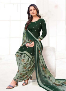 YASHIKA Crepe Solid, Floral Print, Printed, Geometric Print Salwar Suit Material