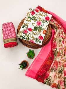 ANAND Crepe Floral Print Salwar Suit Material