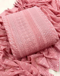 Menaa Georgette Embroidered Salwar Suit Material