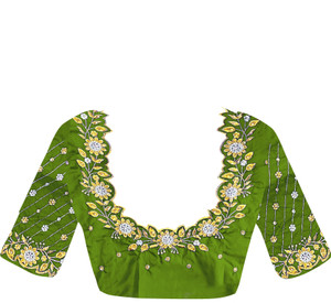 SRIBALAJIESTORE Art Silk Embroidered Blouse Material