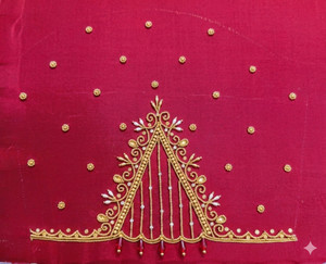 I S MAHI Art Silk Embellished Blouse Material