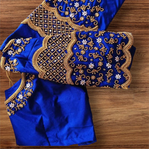 Hani design Art Silk Embellished Blouse Material