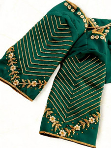 Hani design Art Silk Embellished Blouse Material