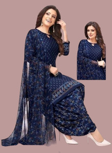 ETHNICEVER Crepe Printed Salwar Suit Material
