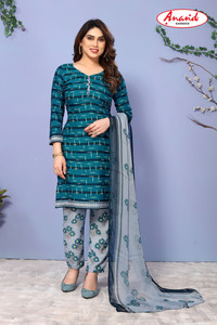 ANAND Crepe Chevron/Zig Zag Salwar Suit Material
