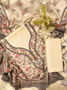 EJS Wool Floral Print Salwar Suit Material
