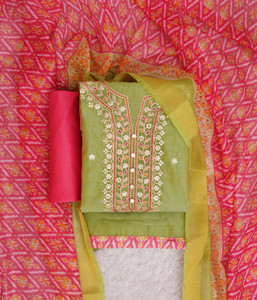 Tavas Chanderi Embroidered Salwar Suit Material