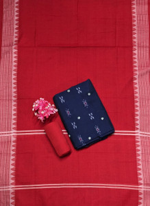 E3 Pure Cotton Dyed, Self Design Kurta & Churidar Material