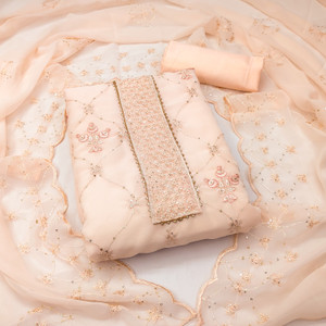 manvaa Georgette Embellished Salwar Suit Material