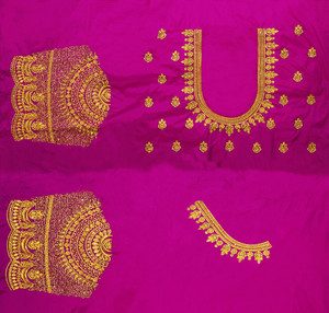 SRIBALAJIESTORE Art Silk Embroidered Blouse Material